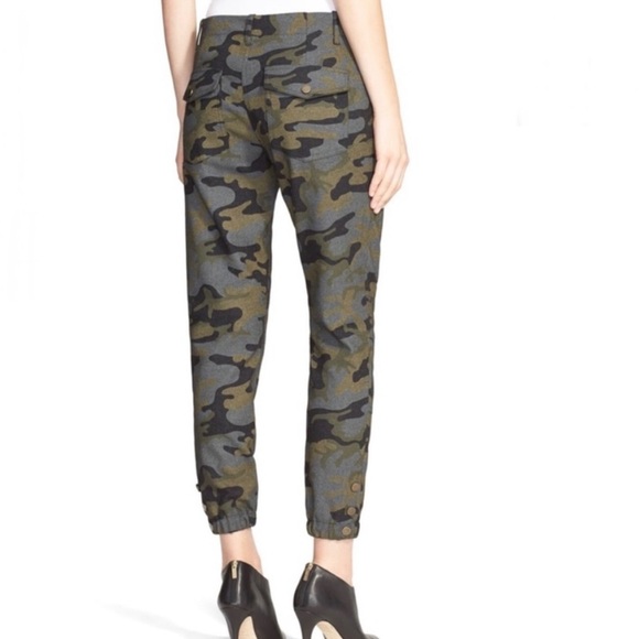 Veronica Beard Camo Cargo Wool Jogger Pants - Picture 2 of 7